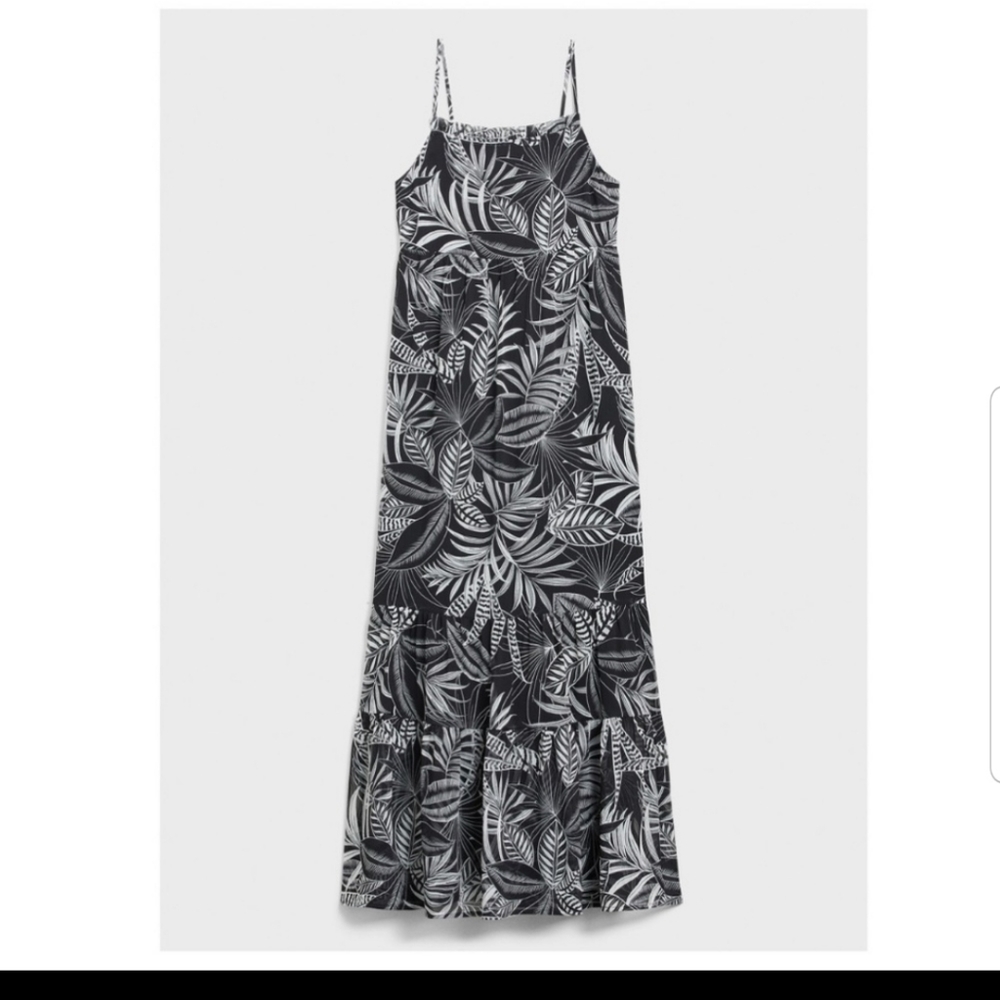Banana Republic Black White Leaf Maxi Dress ♥